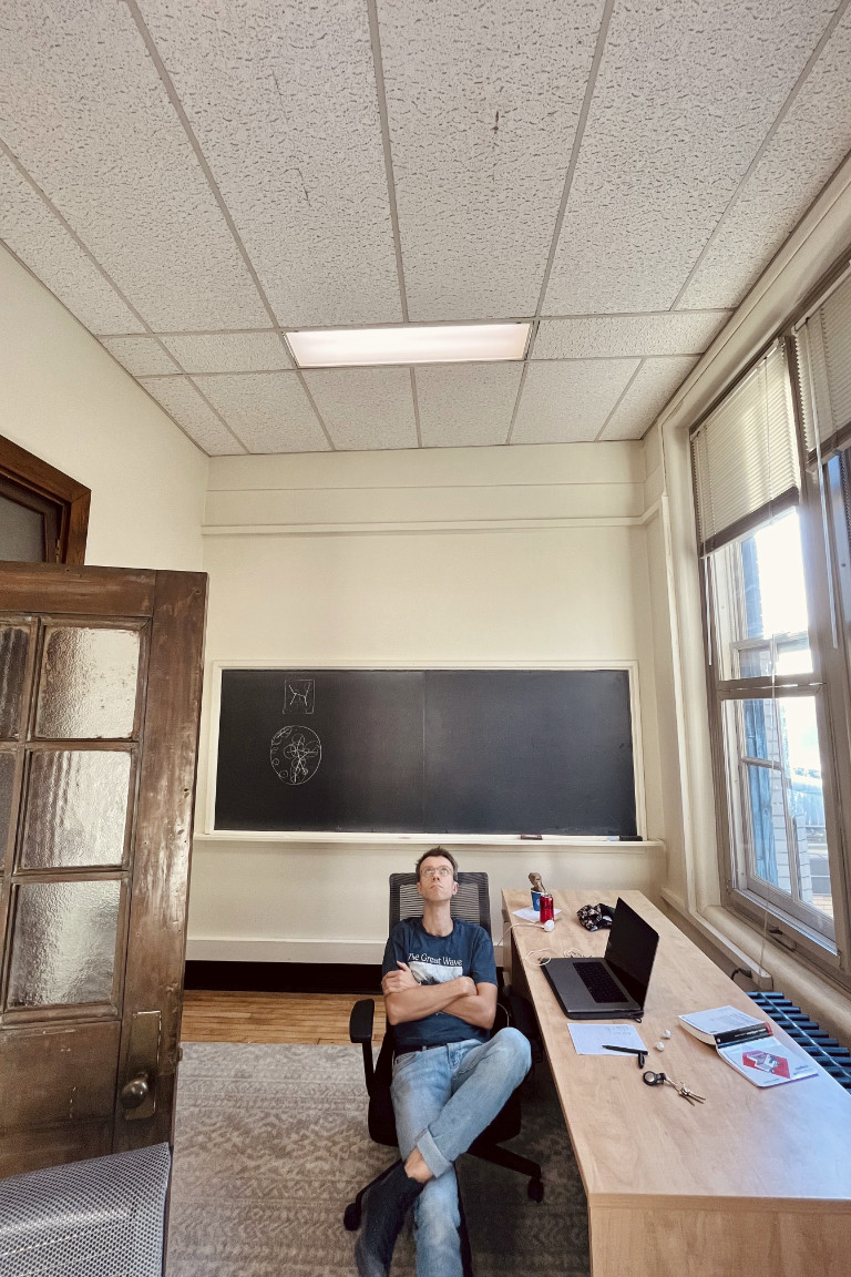 Samuli Reijula looking at the ceiling